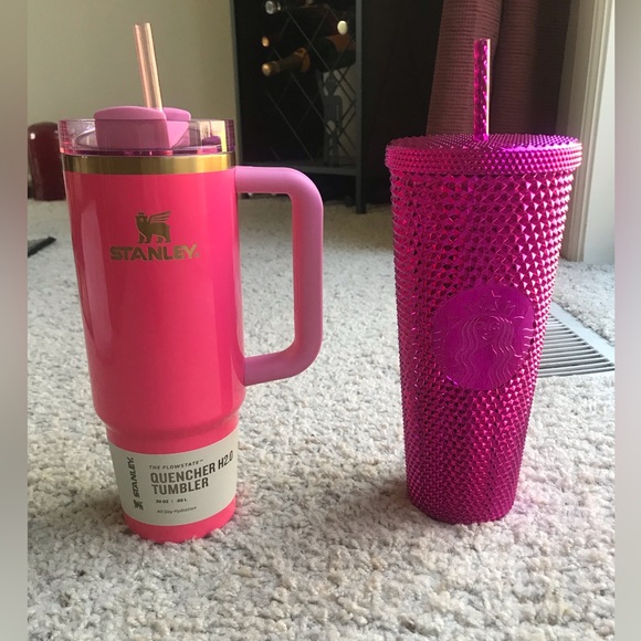 Brand New Stanley Pink Parade & Starbucks Pink Studded Tumblers - Picture 1 of 7